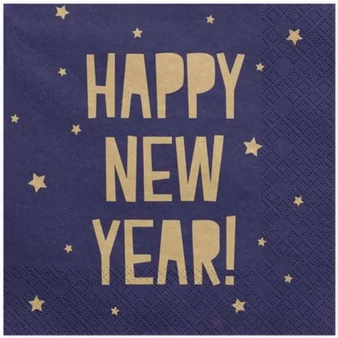 serwetki happy new year granatowe 33 cm 20 szt
