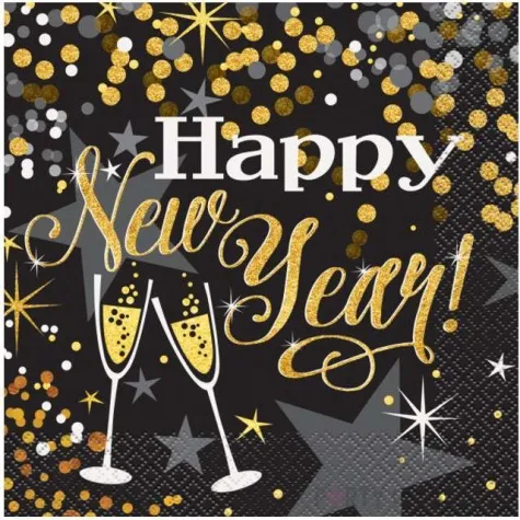 serwetki happy new year szampan unique 33 cm 16 szt