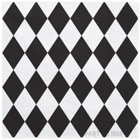 serwetki harlequin czarne partydeco 33 cm 20 szt