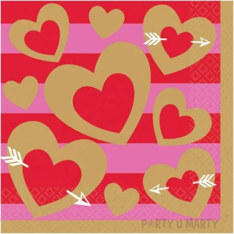 serwetki heart of gold amscan 33 cm 16 szt