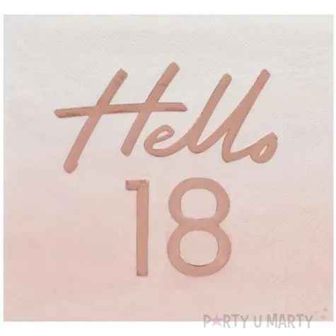 serwetki hello 18 rozowe zloto ginger ray 17 cm 16 szt