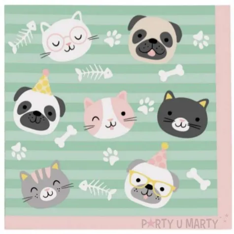 serwetki hello zwierzaki amscan 33 cm 20 szt