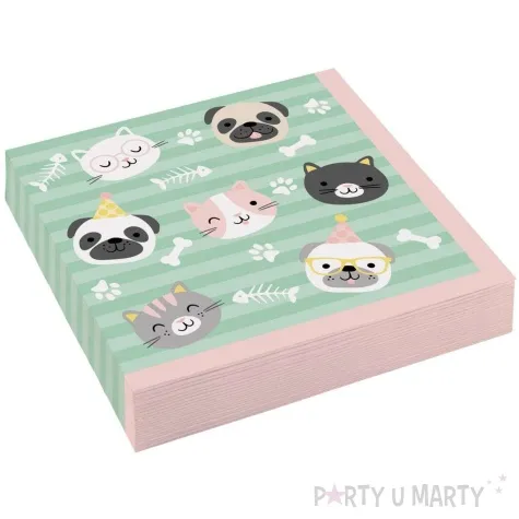 serwetki hello zwierzaki amscan 33 cm 20 szt