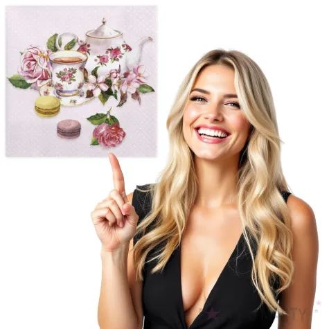 serwetki herbatka z kwiatami maki 33 cm 20 szt