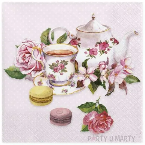 serwetki herbatka z kwiatami maki 33 cm 20 szt