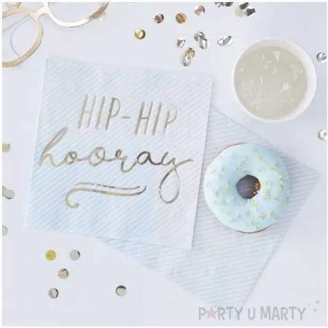 serwetki hip hip hooray niebieskie ginger ray 33 cm 16 szt