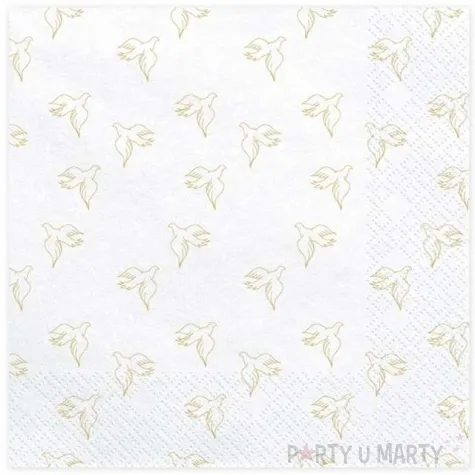 serwetki i komunia swieta golabek biale partydeco 33 cm 20 szt