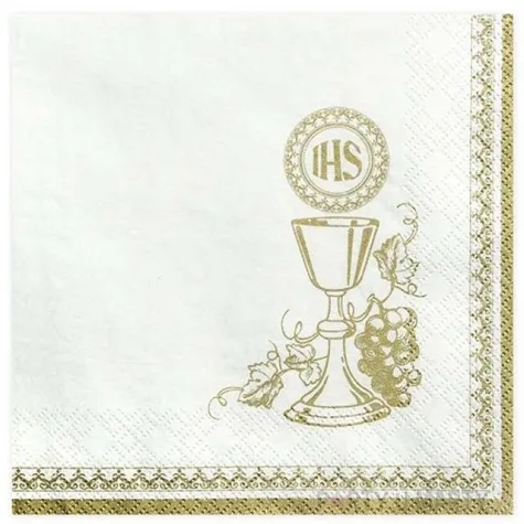 serwetki ihs komunia kielich zloty 33 cm 20 szt