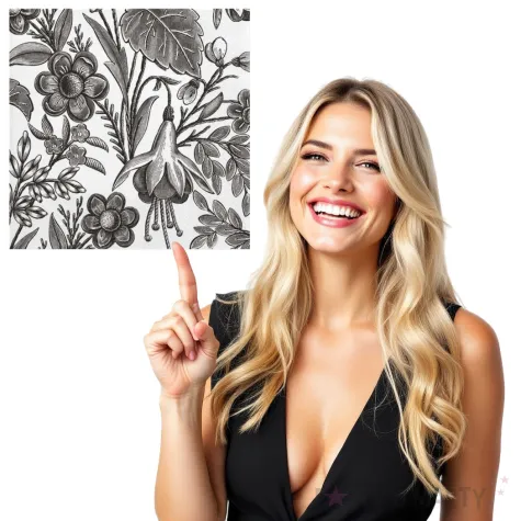 serwetki ilustrowane czarne kwiaty maki 33 cm 20 szt