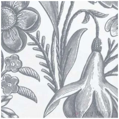 serwetki ilustrowane srebrne kwiaty maki 33 cm 20 szt