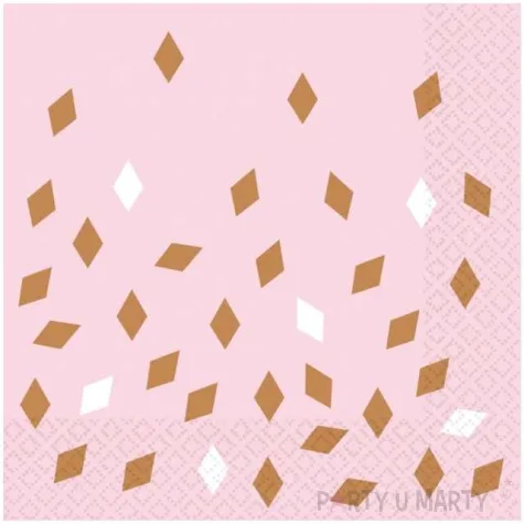 serwetki impreza amscan rozowo zloto 33 cm 16 szt