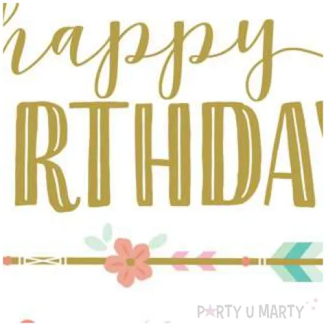 serwetki indianskie urodziny happy birthday amscan 25x25 cm 16 cm