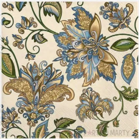 serwetki indyjskie kwiaty maki 33 cm 20 szt