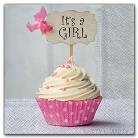 serwetki its a girl babeczka paw 33 cm 20 szt