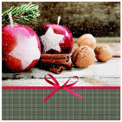 serwetki jablka z cynamonem i orzechami maki 33 cm 20 szt