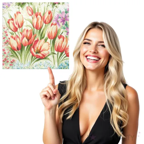 serwetki jasne tulipany paw 33 cm 20 szt