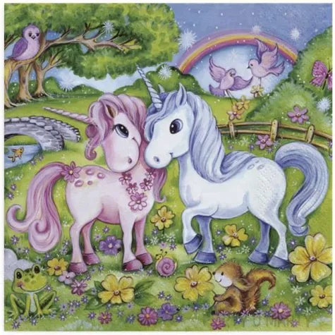 serwetki jednorozce w ogrodzie maki 33 cm 20 szt