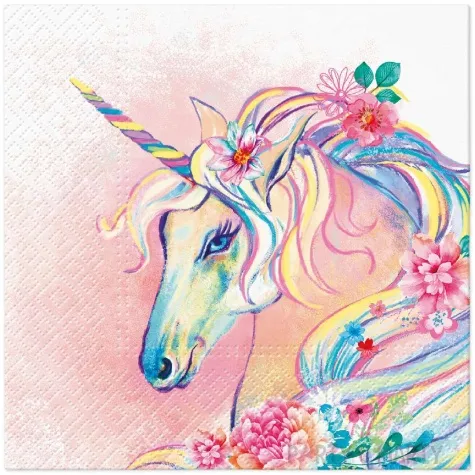 serwetki jednorozec pastelowy paw 33 cm 20 szt