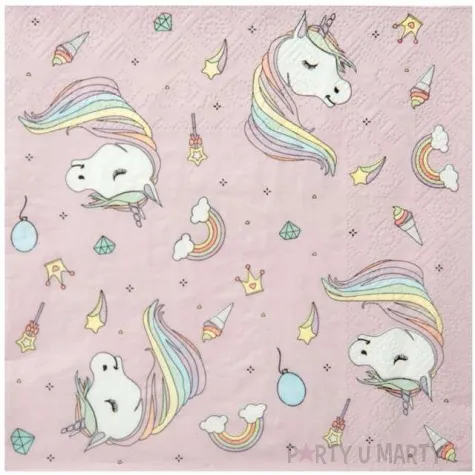 serwetki jednorozec unicorn santex 33 cm 20 szt