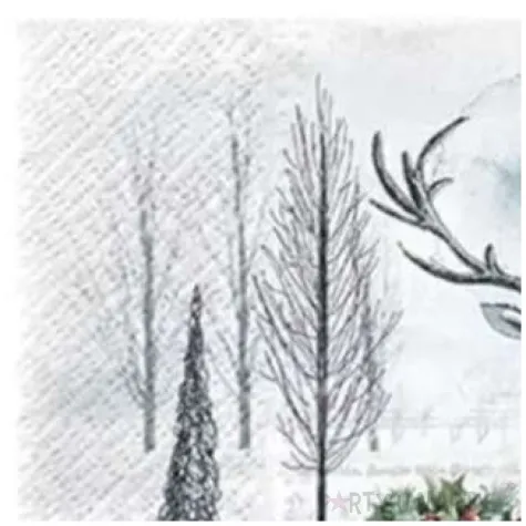 serwetki jelen lis na bialej polanie szare paw 33 cm 20 szt