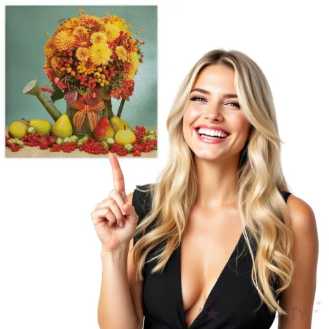 serwetki jesienna kompozycja maki 33 cm 20 szt