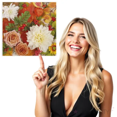 serwetki jesienne kwiaty maki 33 cm 20 szt