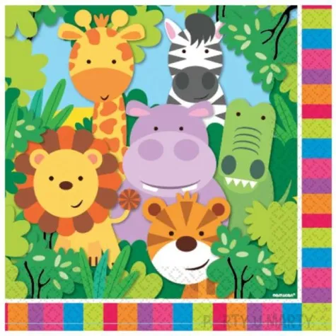 serwetki jungle animals 2 amscan 33 cm 16 szt