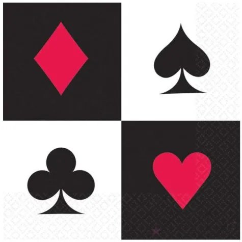 serwetki karciane kasyno 33 cm 16 szt