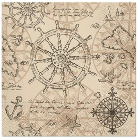 serwetki kartografia bezowe paw 33 cm 20 szt