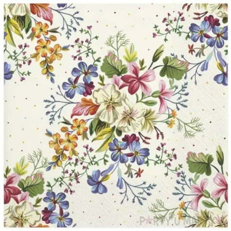 serwetki klasyczna kompozycja kwiatow maki 33 cm 20 szt