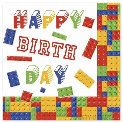 serwetki klocki happy birthday maki daisy 33 cm 20 szt