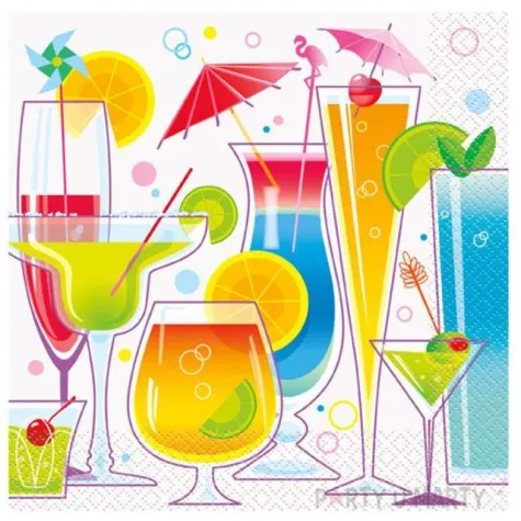 serwetki koktajl summer 33 cm unique 16 szt