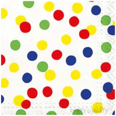 serwetki kolorowe kropki paw 33 cm 20 szt