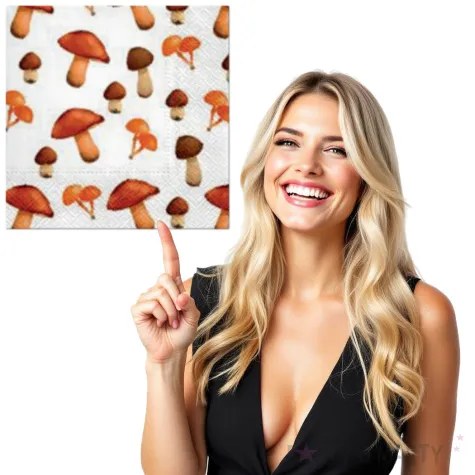 serwetki kompozycja grzybow paw 33 cm 20 szt