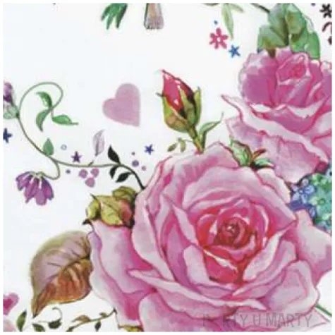 serwetki kompozycja kwiatow i motyli maki 33 cm 20 szt