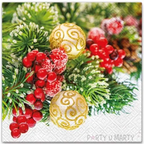 serwetki kompozycja swierku paw 33 cm 20 szt