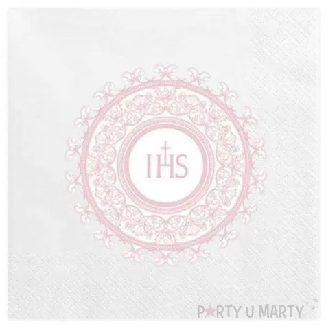 serwetki komunia dziewczynka maki 33 cm 20 szt