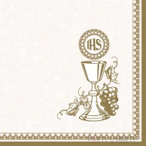 serwetki komunia hostia gold maki 33 cm 20 szt