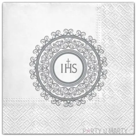 serwetki komunia hostia srebrna maki 33 cm 20 szt