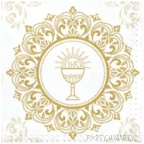 serwetki komunia ornament paw 33 cm 20 szt