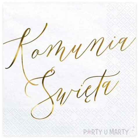 serwetki komunia swieta biale partydeco 33 cm 20 szt