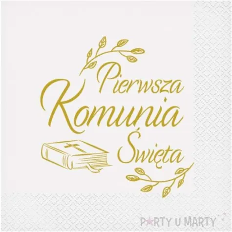 serwetki komunia swieta biblia bialy godan 33 cm 20 szt