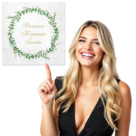 serwetki komunia swieta galazki paw 33 cm 20 szt