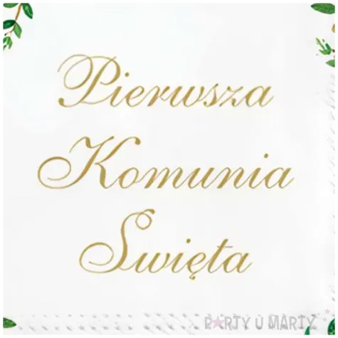 serwetki komunia swieta galazki paw 33 cm 20 szt