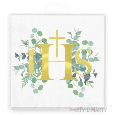 serwetki komunia swieta ihs eukaliptus metalizowane partypal 33 cm 10 szt