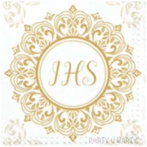 serwetki komunia swieta ihs ornament paw 33 cm 20 szt