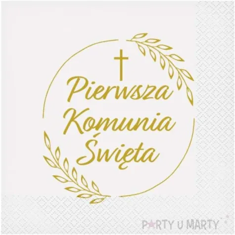 serwetki komunia swieta klosy bialy godan 33 cm 20 szt