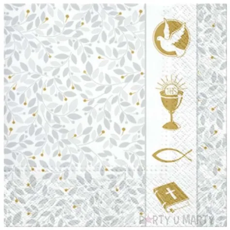 serwetki komunia symbole paw 33 cm 20 szt