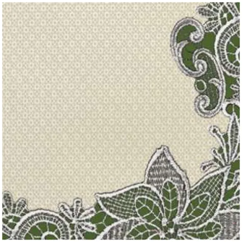 serwetki koronkowa ramka zielone maki 33 cm 20 szt