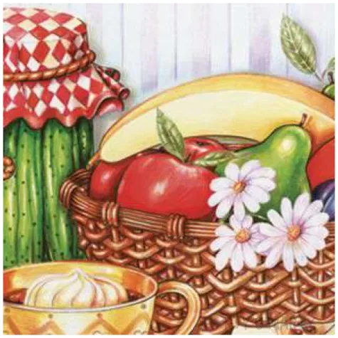 serwetki kosz owocow z ogorkami maki 33 cm 20 szt